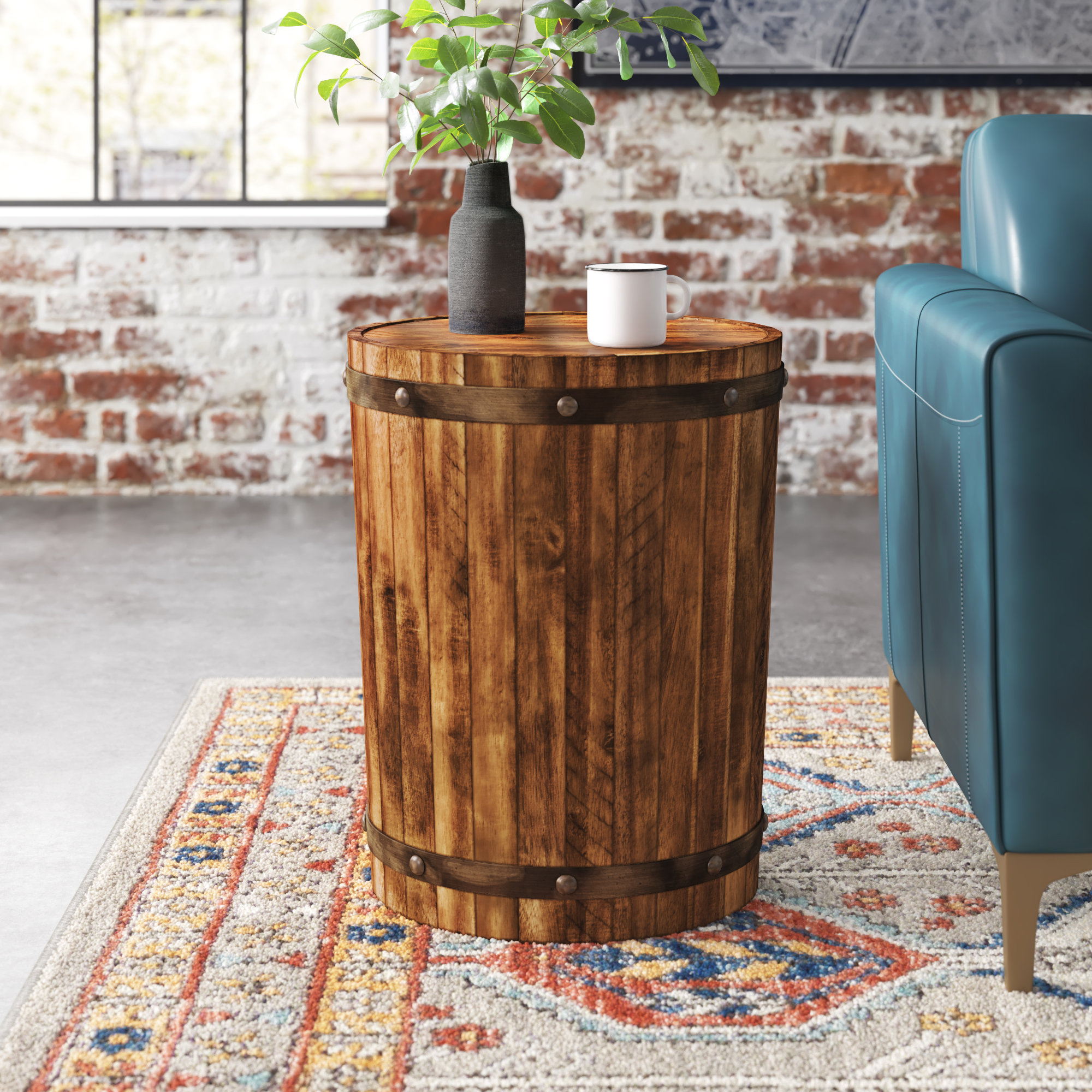 Steelside™ Branden Wine Barrel End Table & Reviews | Wayfair